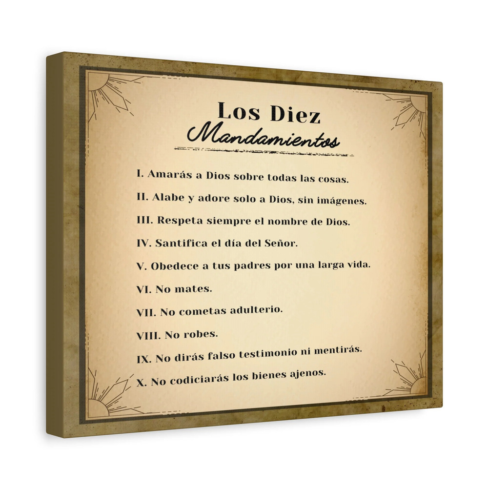 Los Diez Mandamientos 10 Commandments Spanish Christian Wall Art Print Ready to